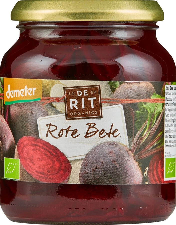 De Rit Rote Bete geschnitten, 340 gr Glas