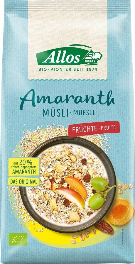 Allos Amaranth Früchte Müsli, 1,5 kg Packung