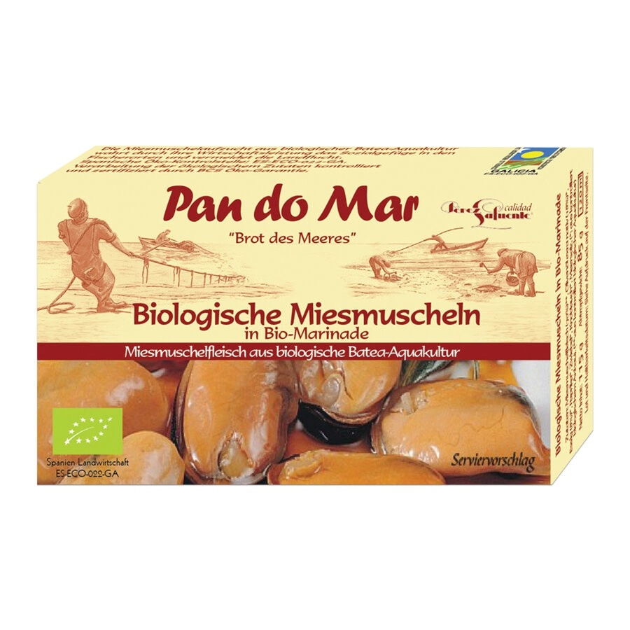 Pan do Mar Miesmuscheln in Marinade, 115 gr Dose