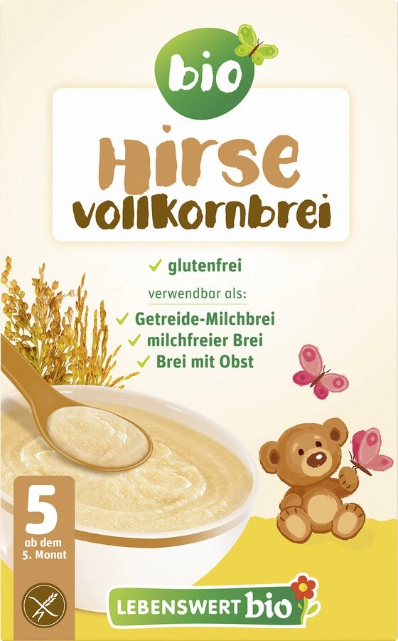 Lebenswert bio Hirse Vollkornbrei, 225 gr Packung