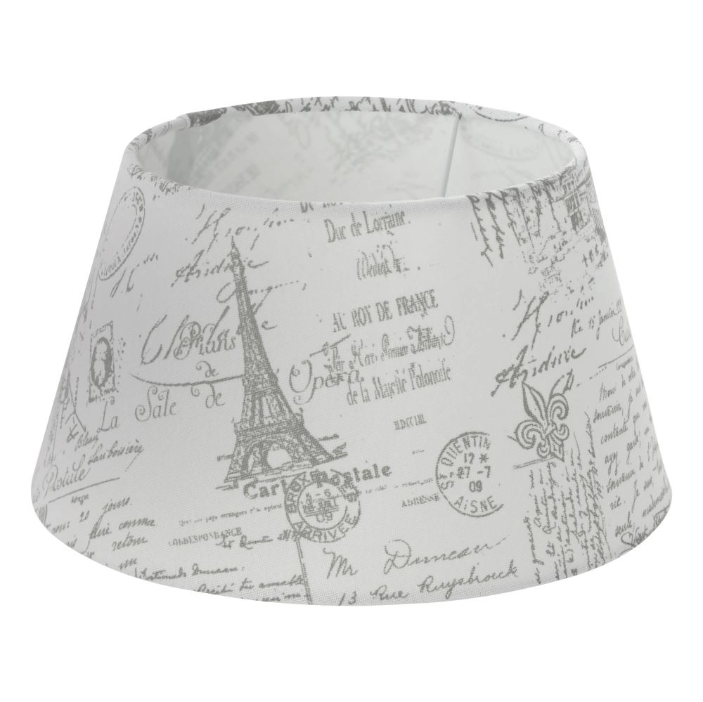 EGLO 1+1 VINTAGE Textil Lampenschirm E27, E14 grau, weiss oval L: 250 x B: 160 x H: 160mm
