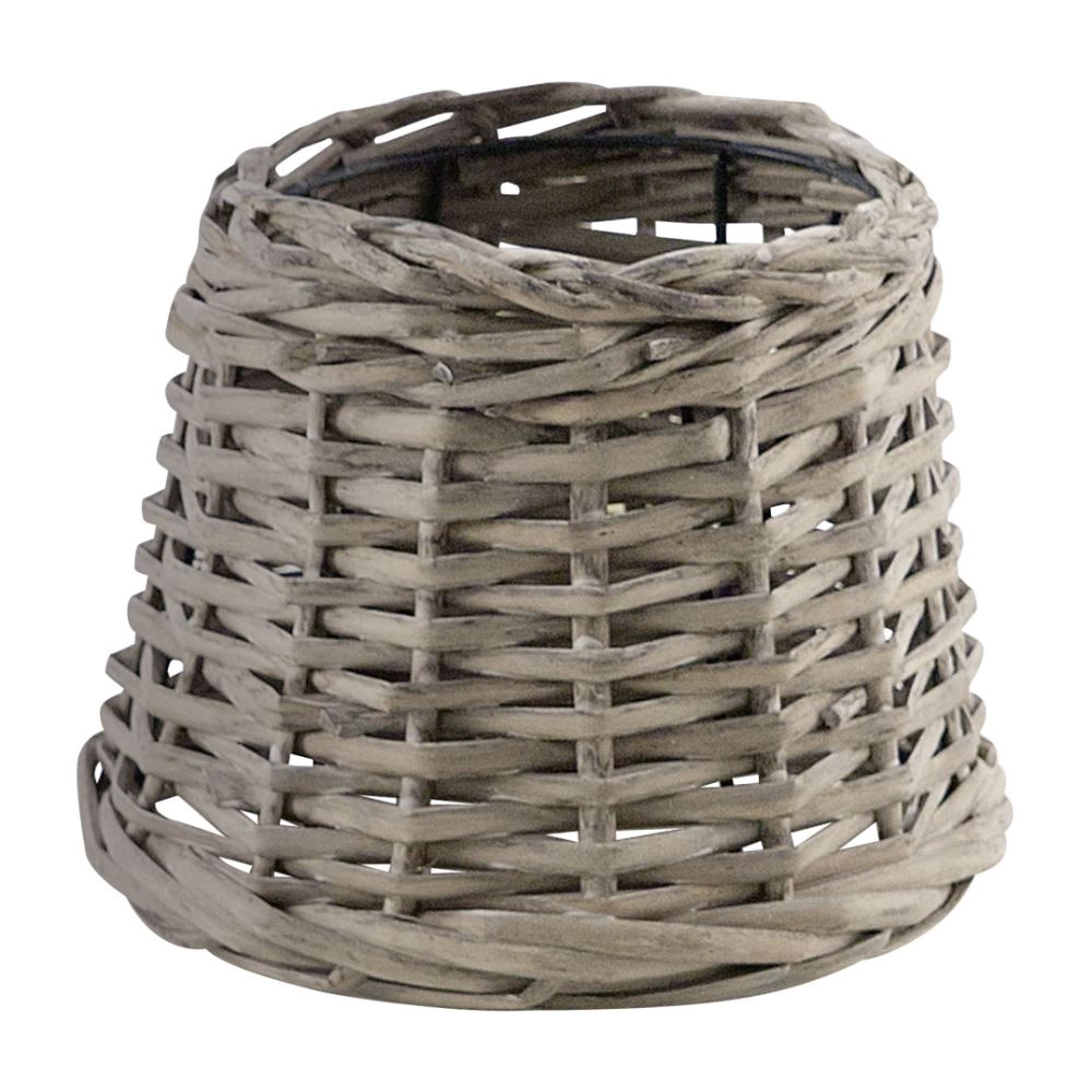 EGLO 1+1 VINTAGE Schirm Ø205, Rattan, E27, E14, grau