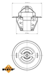 NRF Kühlwasserthermostat VW,AUDI,MERCEDES-BENZ 725212 050121113C,06B121113A,MN980137 050121113C,06B121113A,050121113C,06B121113A,050121113C,06B121113A