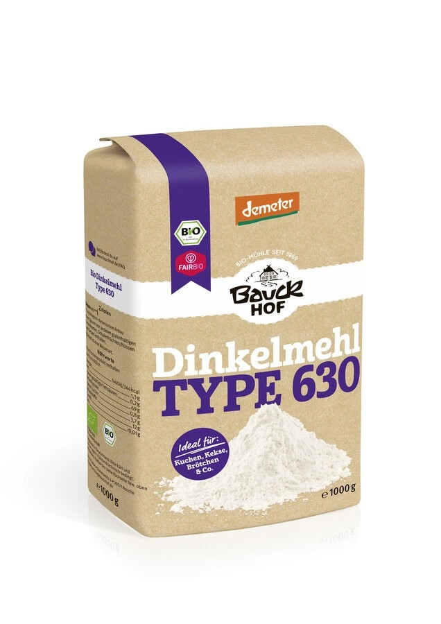 Bauckhof Dinkelmehl Type 630, 1 kg Packung