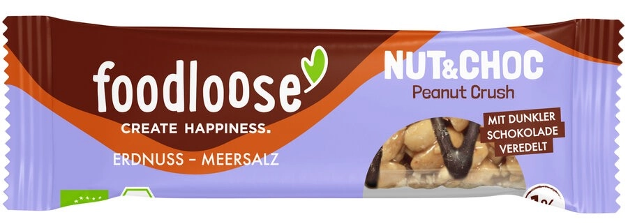foodloose Nussriegel Nut & Choc Peanut Crush, 35 g