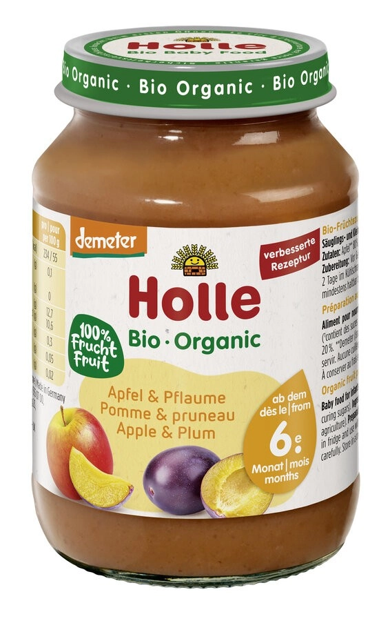 Holle Apfel & Pflaume, 0,19 g Glas