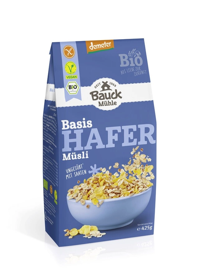 Bauckhof Hafermüsli Basis glutenfrei, 425 g Packun