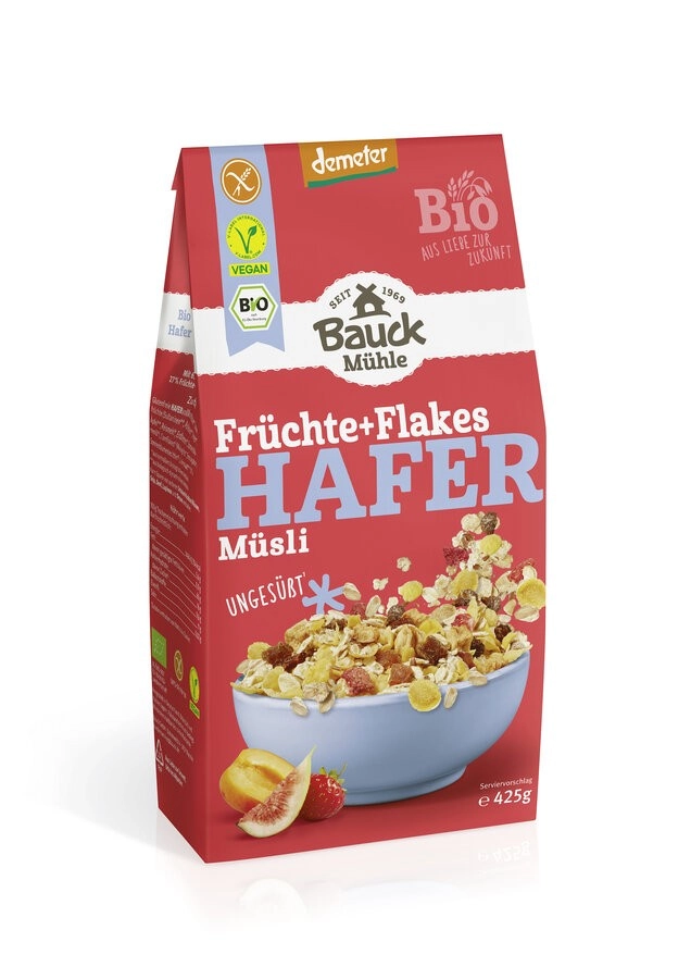 Bauckhof Hafer Müsli Früchte+Flakes glutenfrei, 4