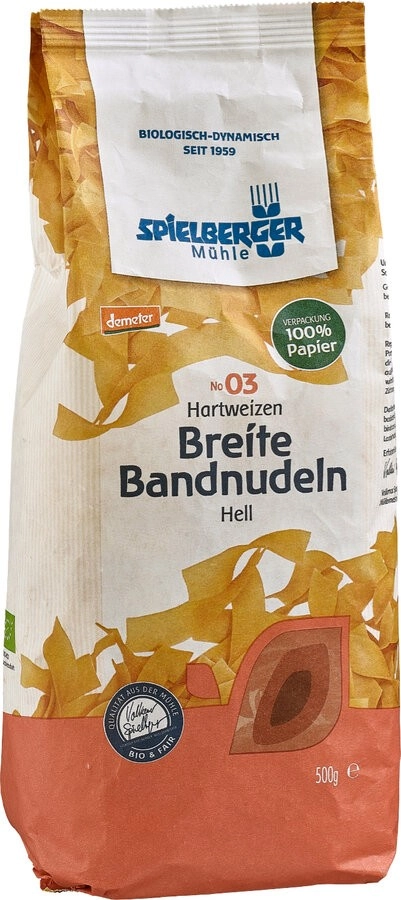 Spielberger Breite Bandnudeln 18mm demeter 500 gr