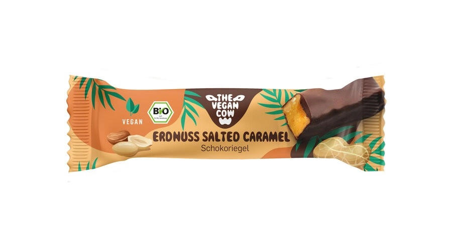 THE VEGAN COW Schokoriegel Erdnuss Salted Caramel,