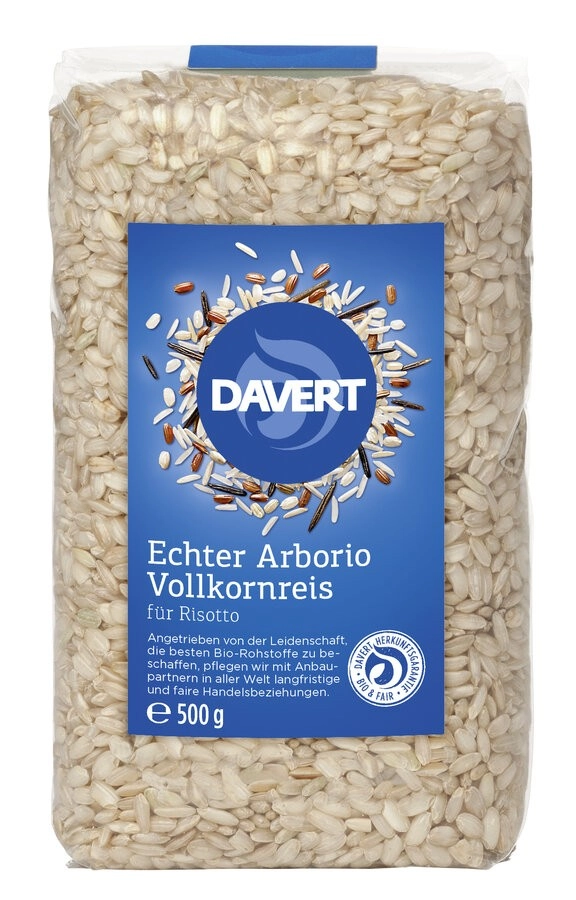 Davert Echter Arborio Vollkornreis, 500 gr Packung