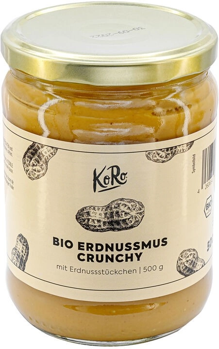 KoRo Handels GmbH Erdnussmus crunchy, 500 g Glas