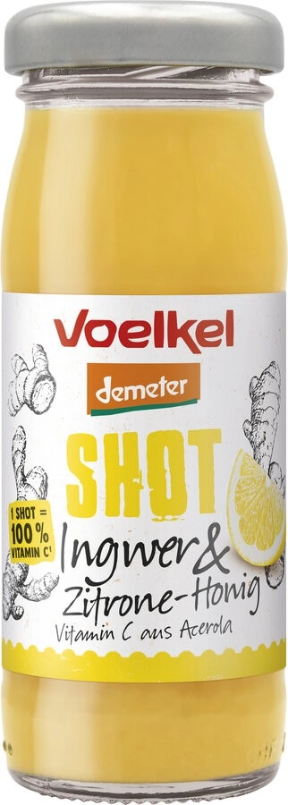Voelkel Shot Ingwer & Zitrone Honig, 95 ml Flasche