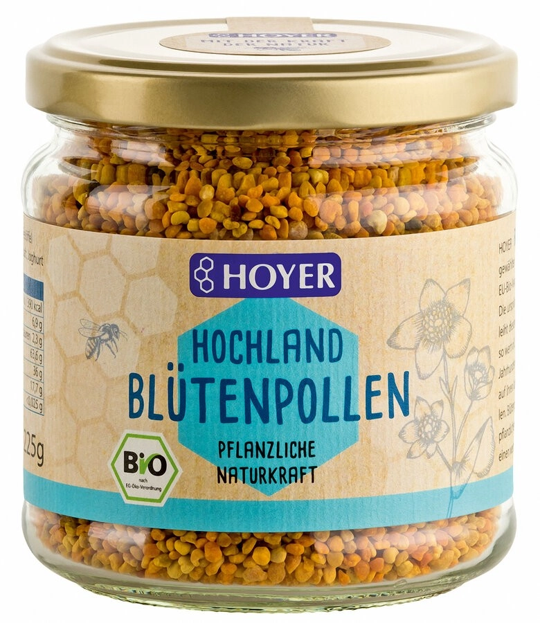 Hoyer Hochland Bio Blütenpollen, 225 gr Glas