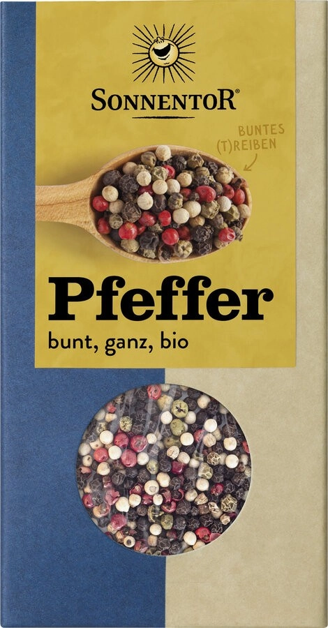 Sonnentor Pfeffer bunt ganz, 50 gr Packung