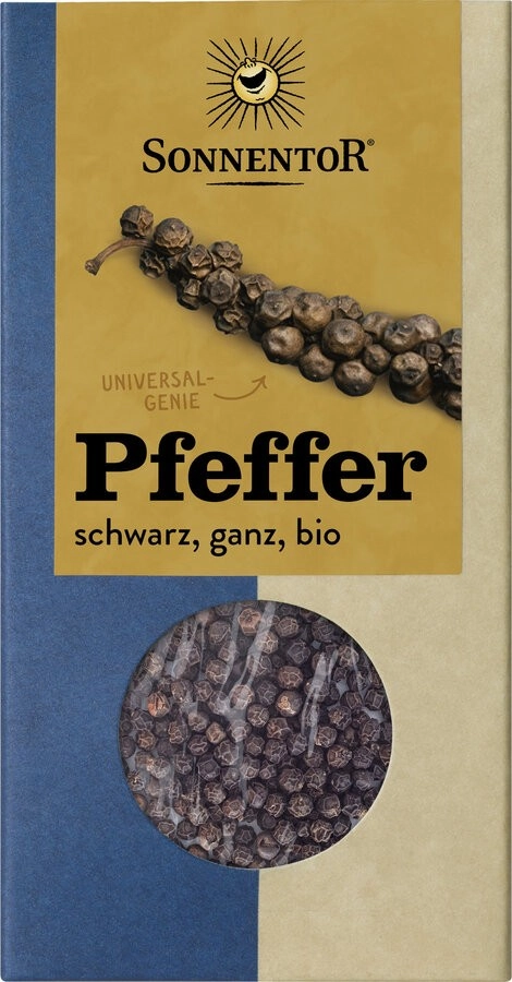 Sonnentor Pfeffer schwarz, ganz, 55 gr Packung