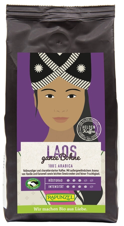 Rapunzel Heldenkaffee Laos, ganze Bohne HIH, 250 g