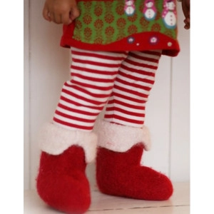 Baby Christmas Slippers by DROPS Design - Muster mit Kit für gefilzte - 28/31