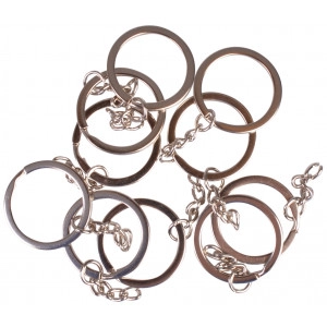 Infinity Hearts Schlüsselanhänger mit Kette Silberfarbig 28mm - 10 Stü
