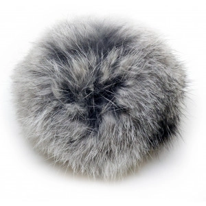 Pompon Quaste Kaninchenhaar Grau 100 mm