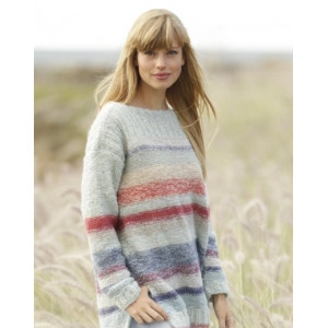 No Worries by DROPS Design - Strickmuster mit Kit Pullover mit Streife - Medium