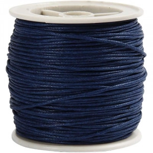 Garn für Lucet oder Strickgabel gewachst Blau 1mm 40m