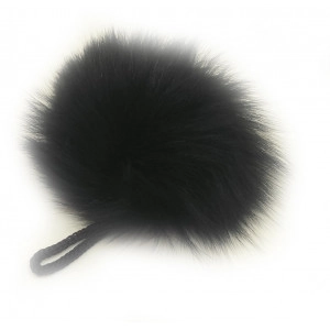 Pompon Quaste Kaninchenhaar Schwarz 90 mm