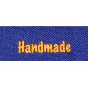 Beidseitiges Label Handmade Marineblau
