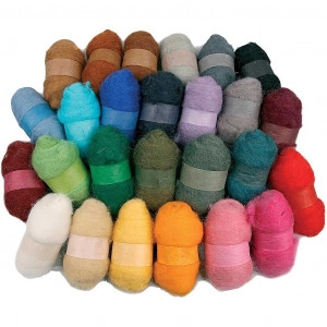 Wolle zum Nadelfilzen 26x25g Farbenmix