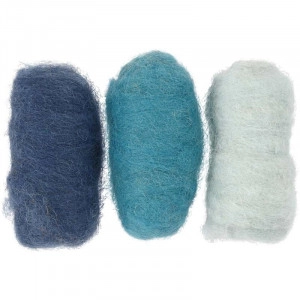 Wolle zum Nadelfilzen Blue Harmony 3x10g