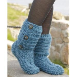 One Step Ahead by DROPS Design - Strickmuster mit Kit Slipper Größen 3 - 38/39
