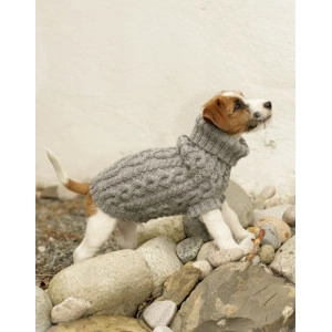 The Lookout by DROPS Design - Strickmuster mit Kit Hundepullover Zopfm - Small
