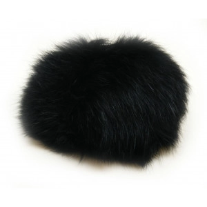 Pompon Quaste Kaninchenhaar Schwarz 100 mm