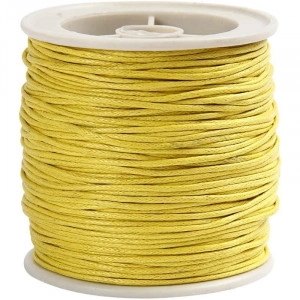 Garn für Lucet oder Strickgabel gewachst Gelb 1mm 40m