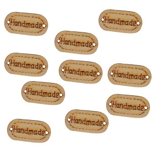 Infinity Hearts Label Handmade Holz 22x11mm - 10 Stk