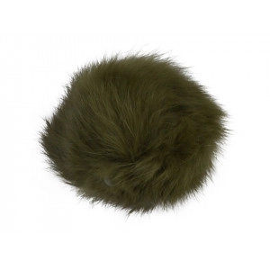 Pompon Quaste Kaninchenhaar Armee Grün 60 mm
