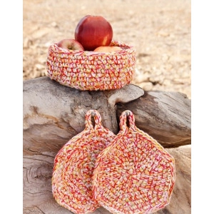 Bright Summer by DROPS Design - Häkelmuster mit Kit Körbchen und Topfl - One Size