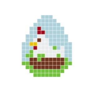 Pixelhobby Osterhenne - Ostern Pixelhobby-Muster - Påskehøne Pixelhobby - Påske Perlemønster
