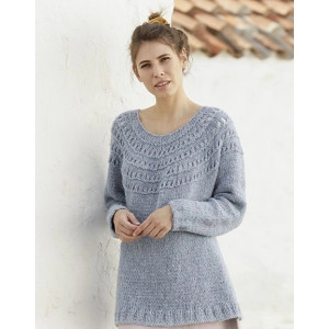 April Showers by DROPS Design - Strickmuster mit Kit Pullover lang Grö - Small