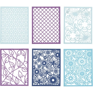 Block aus Karton mit Spitzen-Muster, A6, Blatt 104x146 mm, 200 g, Blau