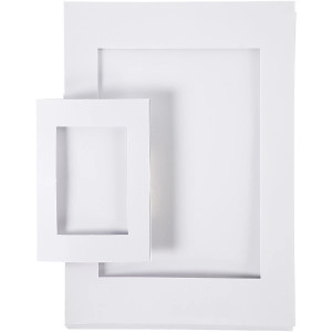 Passepartout-Rahmen, Größe A4+A6, 230 g, Weiß, 2x60Stk/ 1 Pck