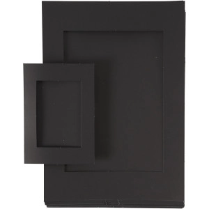 Passepartout-Rahmen, Größe A4+A6, 180 g, Schwarz, 2x60Stk/ 1 Pck