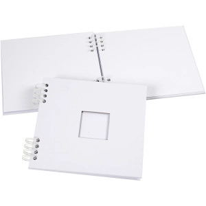 Scrapbook, Größe 20x20 cm, 250 g, Weiß, 1 Stk