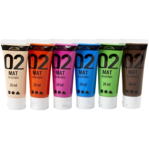 Acrylfarbe Matt, Zusätzliche Farben, 6x20ml/ 1 Pck