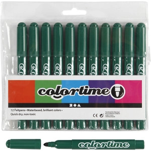 Colortime Marker, Strichstärke 5 mm, Dunkelgrün, 12Stk/ 1 Pck