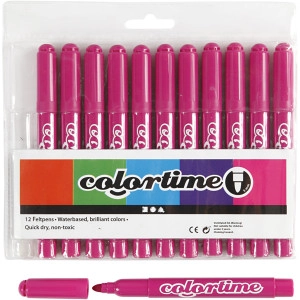 Colortime Marker, Strichstärke 5 mm, Rosa, 12Stk/ 1 Pck