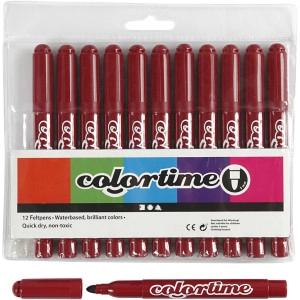 Colortime Marker, Strichstärke 5 mm, Weinrot, 12Stk/ 1 Pck