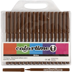 Colortime Marker, Strichstärke 2 mm, Braun, 18Stk/ 1 Pck