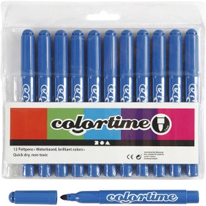 Colortime Marker, Strichstärke 5 mm, Azure, 12Stk/ 1 Pck