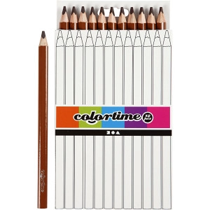 Colortime Buntstifte, L 17,45 cm, Mine 5 mm, JUMBO, Braun, 12Stk/ 1 Pc
